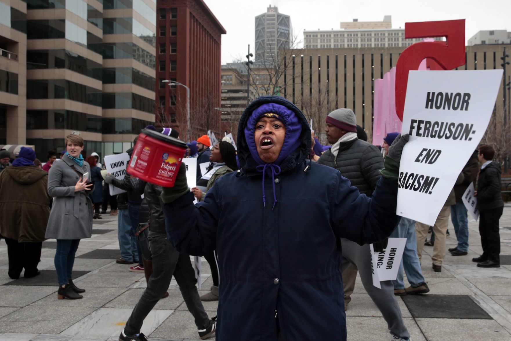 Arrests made as protesters call for pay raise for local janitors